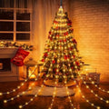 A bunch of waterproof Christmas LED firefly twinkle lights from Arenzza with glowing, twinkling LED bulbs for holiday decor.