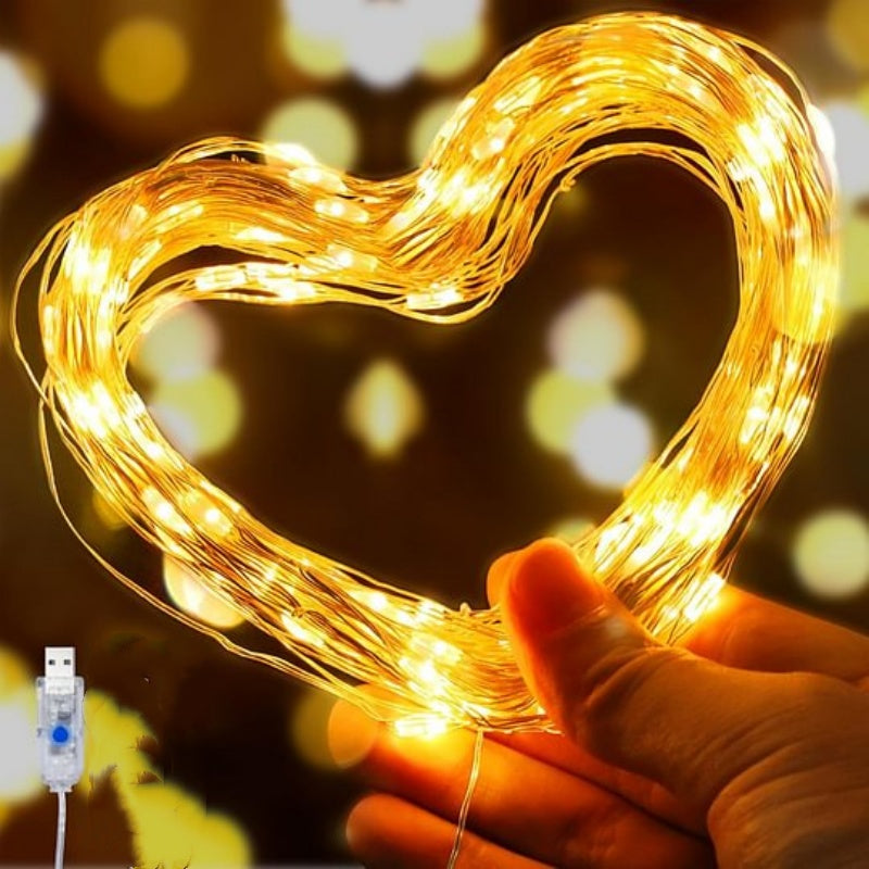 Aarenza waterproof Christmas LED firefly twinkle lights with colorful bulbs, perfect for holiday decorating.