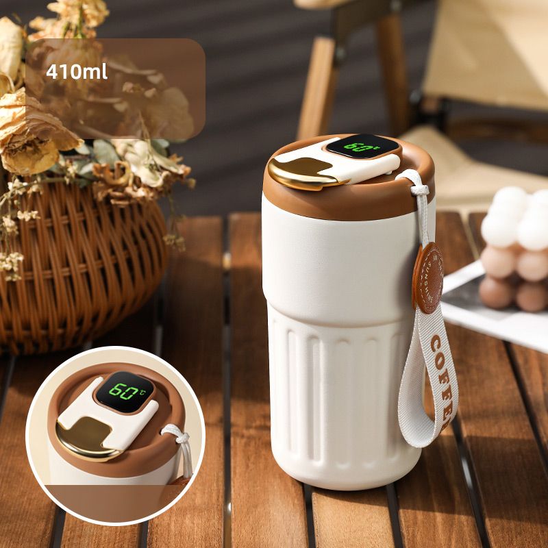 Arenzza Christmas hot selling coffee cup with temperature display, featuring festive holiday design and festive colors.