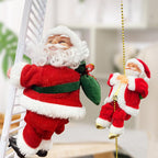 Arenzza electric fireplace climbing Santa Claus musical toy for Christmas and Halloween decoration, featuring festive holiday design.