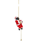 Electric fireplace climbing Santa Claus musical toy for Christmas by Arenzza, featuring festive holiday decorations and animated Santa figure