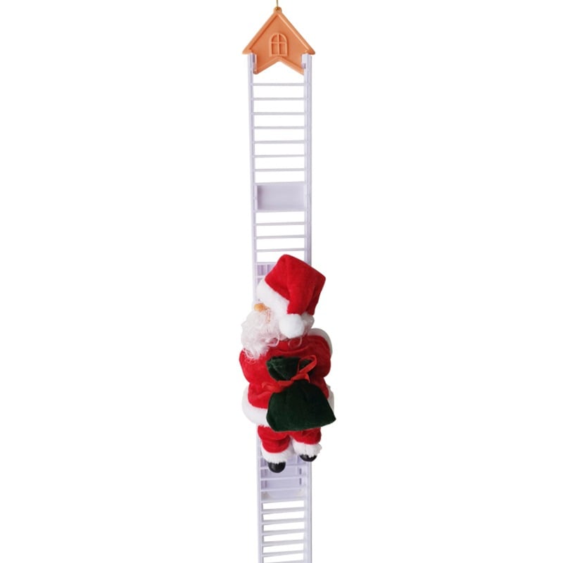 Aarenza electric fireplace climbing Santa Claus musical toy for Christmas, featuring festive holiday decorations and a cheerful design.