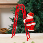 Arenzza electric fireplace climbing Santa Claus musical toy for Christmas and Halloween, featuring festive holiday decorations.