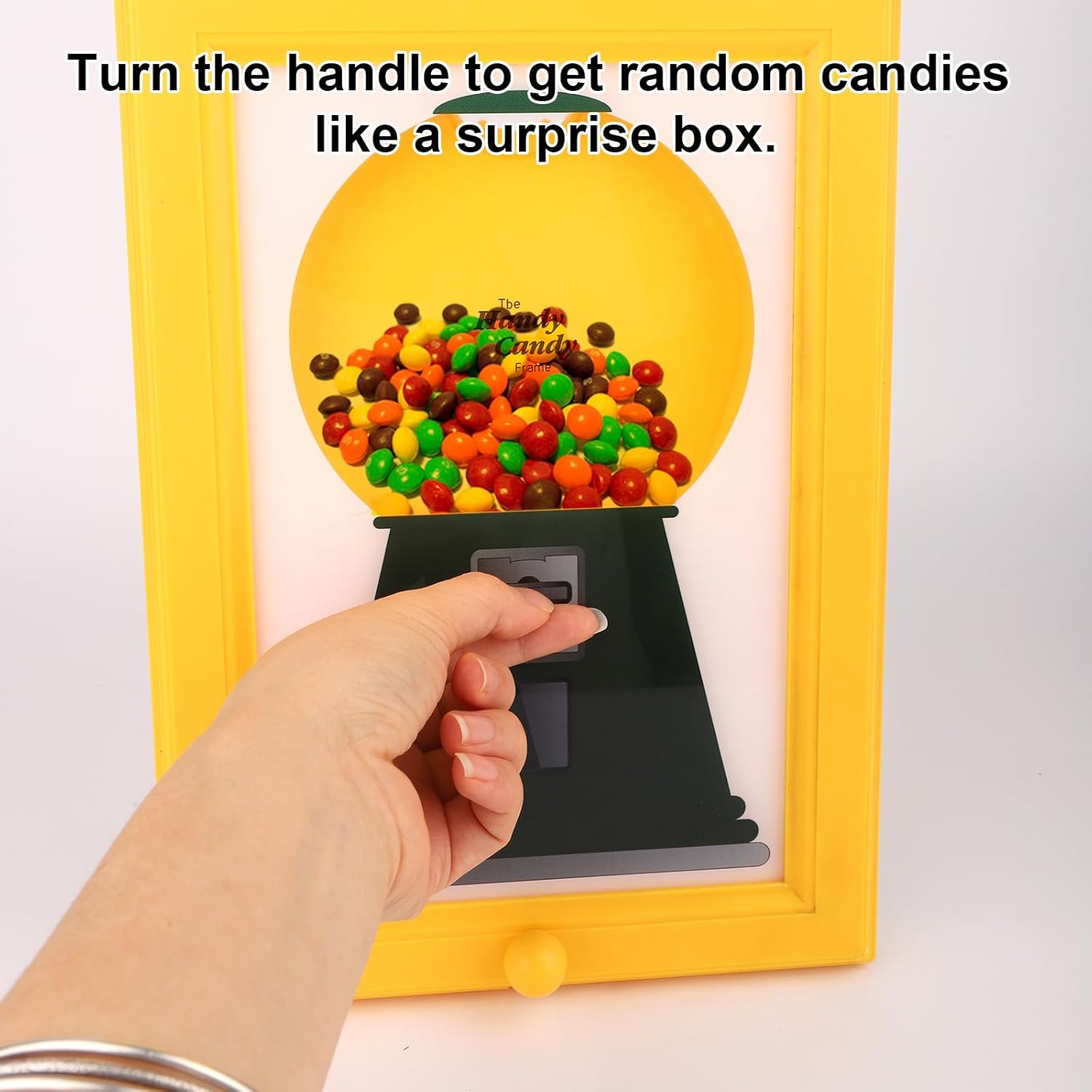Arenzza Halloween and Christmas candy dispenser picture frame, wall mount or tabletop display with festive holiday-themed design.