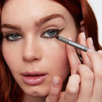 Arenzza waterproof long-lasting eyeliner pencil in black with purple packaging, showing the product tip and brand logo.