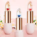 Arenzza Flower Clear Jelly Lipstick with temperature change color, showing a vibrant, glossy lipstick tube with floral design.