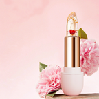 Arenzza Flower Clear Jelly Lipstick with temperature change color, shown with its transparent, floral design and vibrant lip gloss.