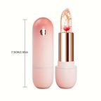 Arenzza Flower Clear Jelly Lipstick with temperature change color, shown in a transparent container with floral design, vibrant and glossy.
