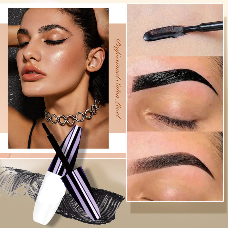 Arenzza easy peel-off eyebrow gel in a sleek tube, ready for application, with the gel visible through the clear packaging.
