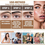Arenzza easy peel-off eyebrow gel in a clear tube with a black cap, designed for shaping and defining eyebrows.