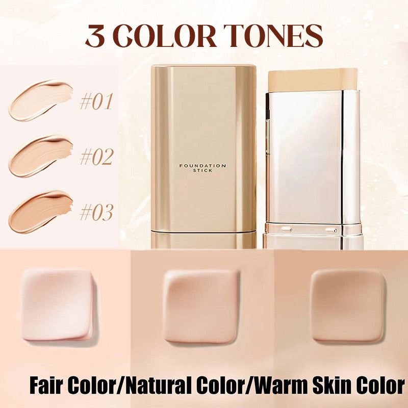 Arenzza dual-ended foundation stick for flawless, long-lasting makeup, shown with beige and darker shades on a white background.