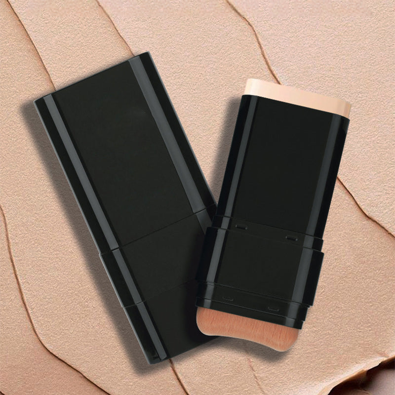Arenzza 2-in-1 foundation stick with brush for versatile makeup application, shown with the stick and brush on a neutral background.