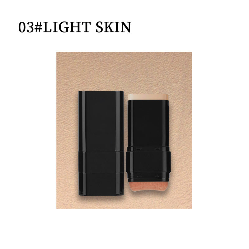 Arenzza 2-in-1 foundation stick with brush for easy, portable makeup application, shown with the stick and brush visible.