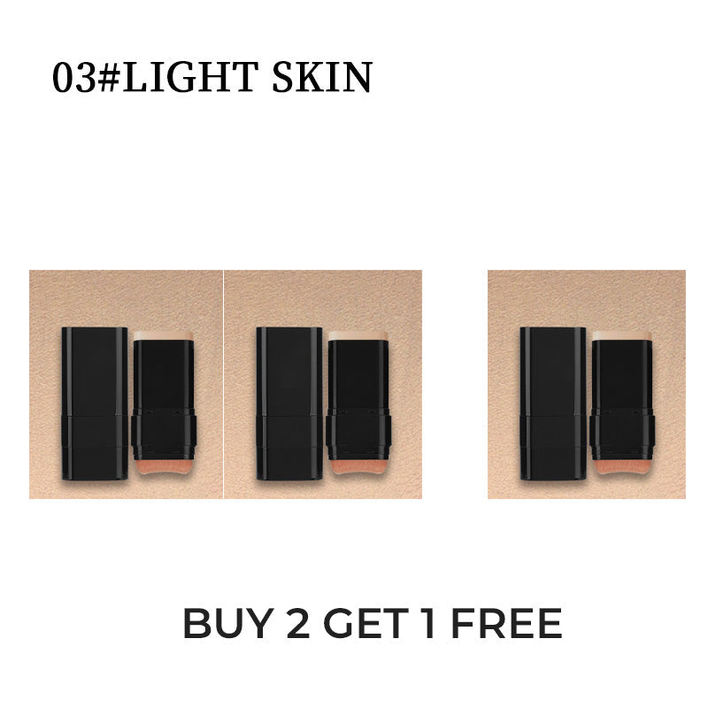 Arenzza 2-in-1 foundation stick with built-in brush for easy makeup application, shown with the stick and brush visible.