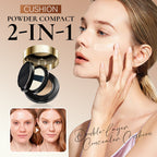 Arenzza Double-Layer Concealer Cushion Powder Compact 2-in-1 for health and beauty, showing the open compact with cushion and powder layers.