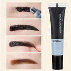 Arenzza Waterproof Peel-Off Eyebrow Gel in a sleek black tube, showing the gel applicator and product branding for beauty enhancement.