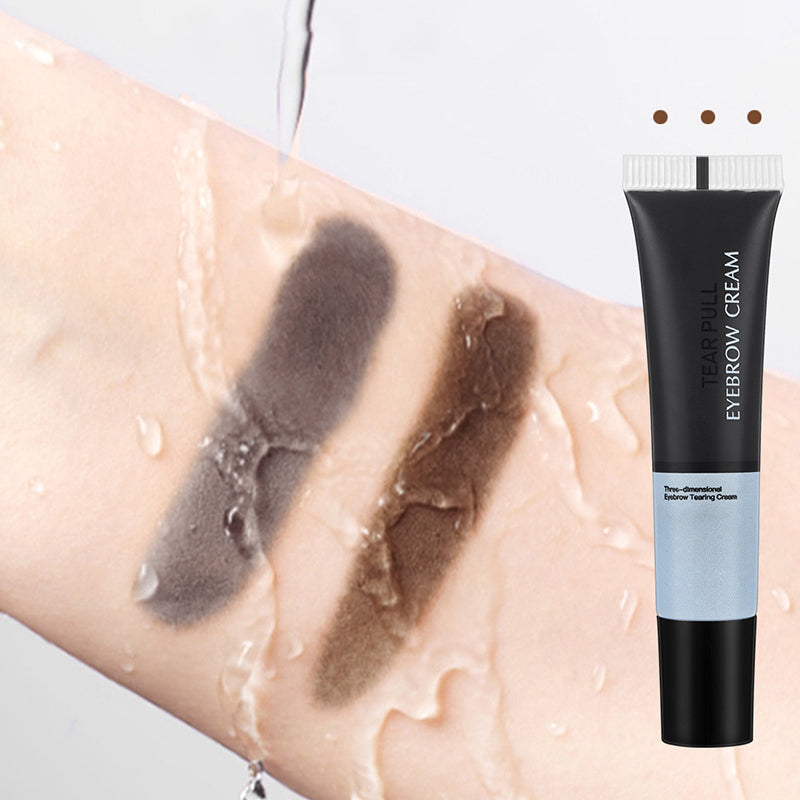 Arenzza waterproof peel-off eyebrow gel in a sleek tube, with the gel visible through the transparent packaging.