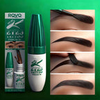 A close-up of Arenzza waterproof long-lasting eyebrow tint applied to eyebrows, showing natural, defined eyebrow color and shape.