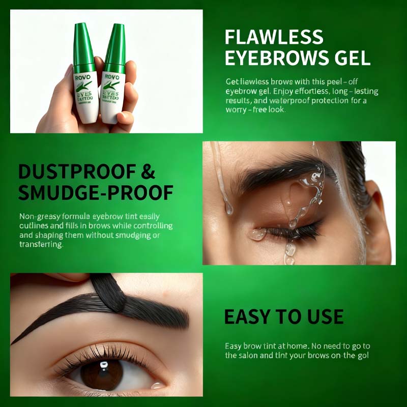 A close-up of Arenzza waterproof long-lasting eyebrow tint demonstrating natural, well-defined eyebrows with even color.