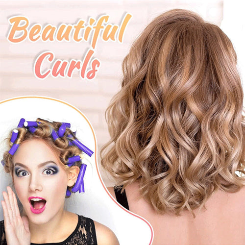Set of 10 Arenzza universal sponge curling rods for hair styling, shown in a close-up image with flexible, lightweight design.