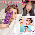 Set of 10 Arenzza universal sponge curling rods for hair styling, showcased in a neat arrangement.