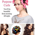 Set of 10 Arenzza universal sponge curling rods for hair styling, shown in a close-up image with various sizes and flexible design.