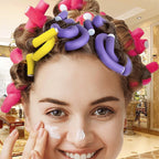 Set of 10 Arenzza universal sponge curling rods for hair styling, flexible and lightweight for creating curls and waves.