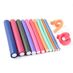 Set of 10 Arenzza universal sponge curling rods for hair styling, shown in a variety of sizes with textured sponge surfaces.