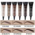 Arenzza waterproof liquid eyebrow gel in a sleek tube with a free brush, designed for long-lasting, smudge-proof eyebrow tinting.