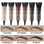 Arenzza waterproof liquid eyebrow gel in a sleek tube with a free brush, designed for long-lasting, smudge-proof eyebrow tinting.