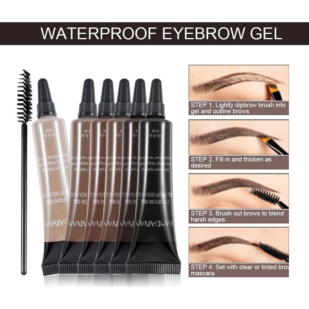 Arenzza waterproof liquid eyebrow gel with a free brush, long-lasting, smudge-proof, in a sleek tube for natural, defined eyebrows.