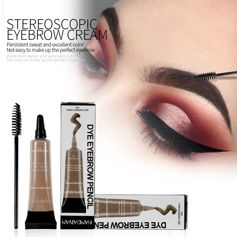 Arenzza waterproof liquid eyebrow gel and tint with free brush, long-lasting, smudge-proof, dark brown color, suitable for defined brows.