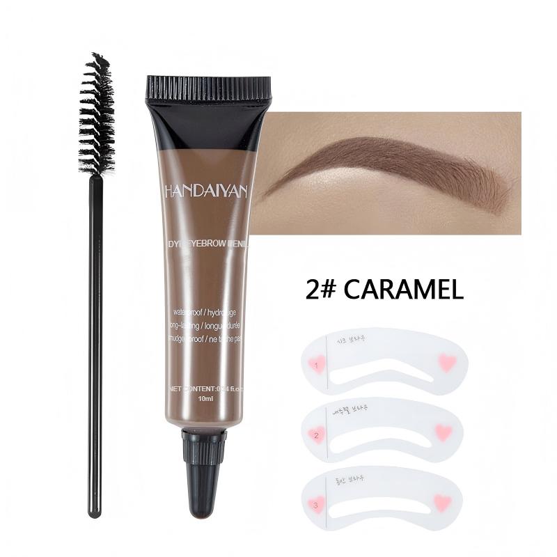 Arenzza waterproof liquid eyebrow gel and tint with a free brush, long-lasting, smudge-proof, in a sleek black tube.
