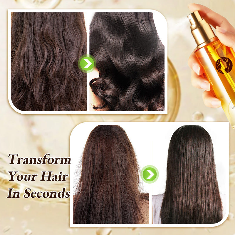 Arenzza Intensive Nourishing Hair Oil Spray bottle with a sleek design, suitable for healthy, shiny hair care.