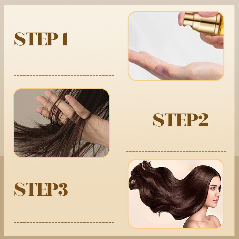 Arenzza Intensive Nourishing Hair Oil Spray bottle with a sleek design, showcasing healthy, shiny hair and nourishing formula.