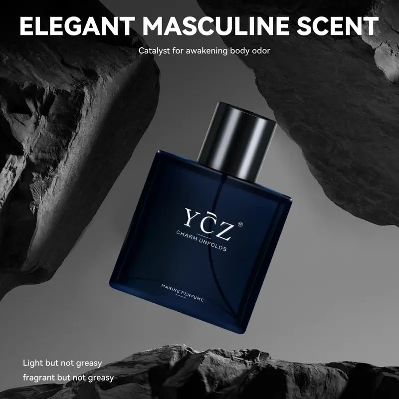 Arenzza YCZ Midnight Marine Eau De Parfum bottle, 50ml, with sleek design and Midnight Marine branding on the label.