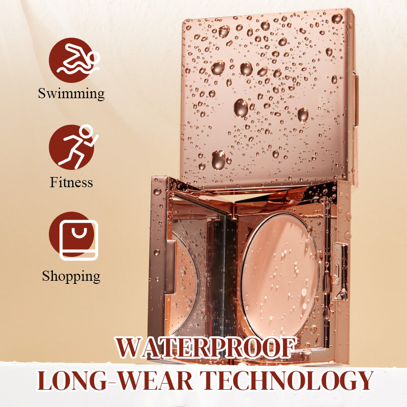 Arenzza undereye corrector concealer in a compact container, showing the creamy beige product ready for application.