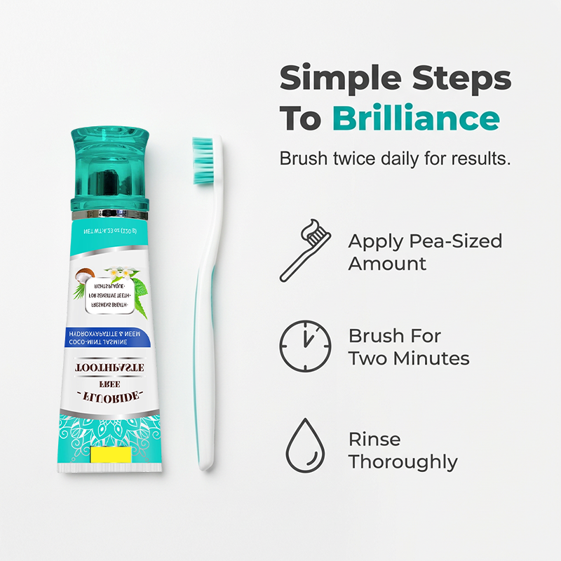 Arenzza Natural Coco-Mint and Neem Toothpaste tube, featuring coconut, mint, and neem ingredients for oral health and freshness.