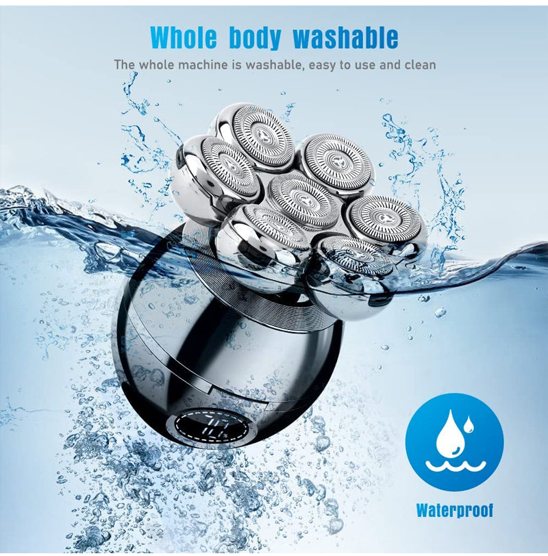 Arenzza upgrade multi-function electric shaver with sleek design, multiple grooming heads, and a rechargeable battery in a health and beauty setting.
