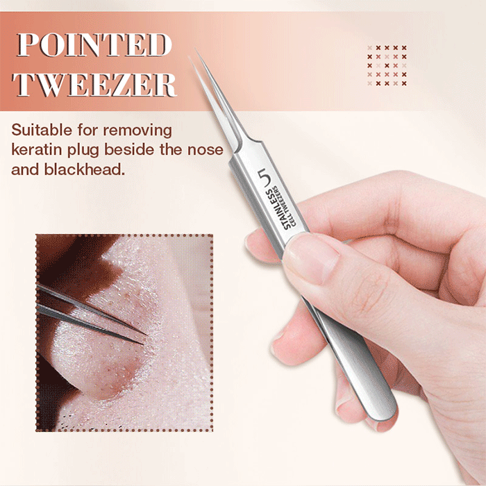 Arenzza beauty tweezers with precise tips, designed for salon use, in a sleek metallic finish for professional beauty treatments.