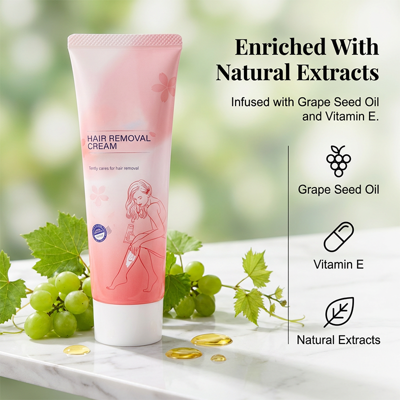 Arenzza Gentle Hair Removal Cream tube with soothing ingredients, designed for smooth, hair-free skin in health and beauty care.