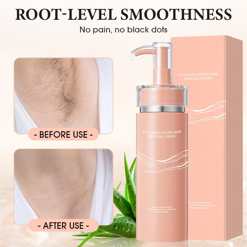Arenzza gentle hair removal cream for underarms, legs, and arms, showing the product tube and application scene.