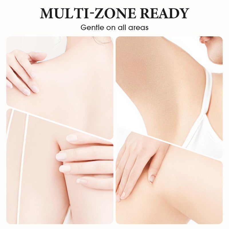 Arenzza gentle hair removal cream for underarms, legs, and arms, shown in a sleek tube with smooth, hair-free skin.