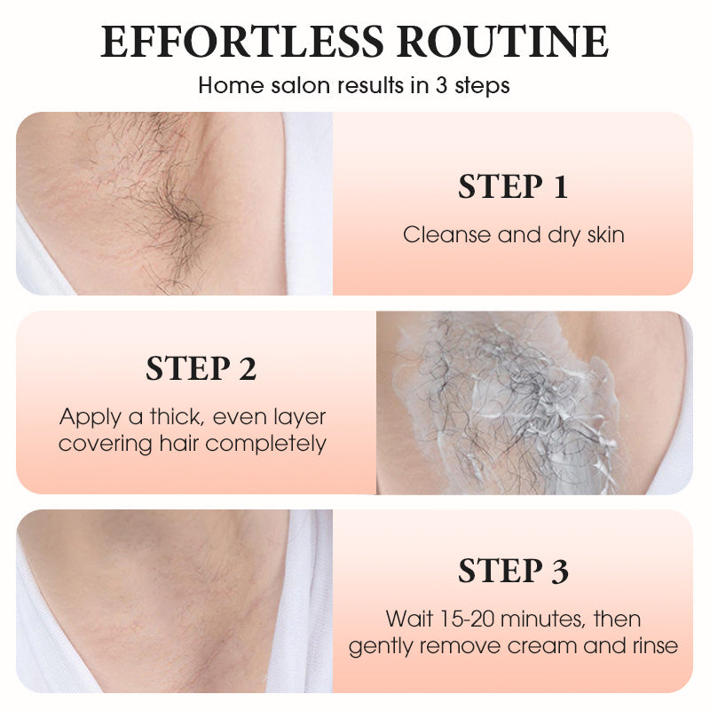 Arenzza gentle hair removal cream tube for underarms, legs, and arms, with application and soothing ingredients visible on the packaging.