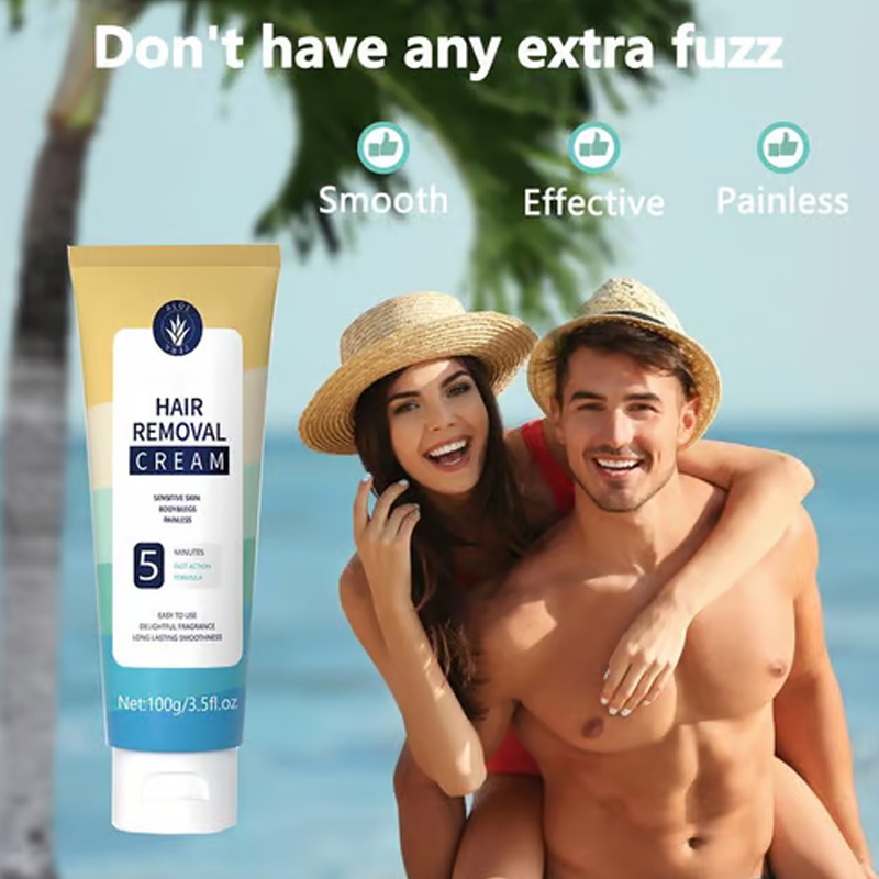 Arenzza painless full body hair removal cream for men and women, skin-friendly formula suitable for all body areas.