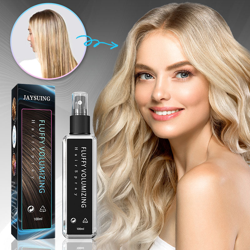 Arenzza Protein Hair Voluming Spray bottle with spray nozzle, designed to add volume and texture to hair, in a sleek white and blue container.