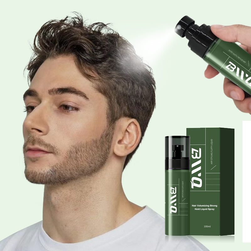 Arenzza Hair Volumizing Strong Hold Liquid Spray bottle showing the product and spray nozzle for thick, voluminous hair.