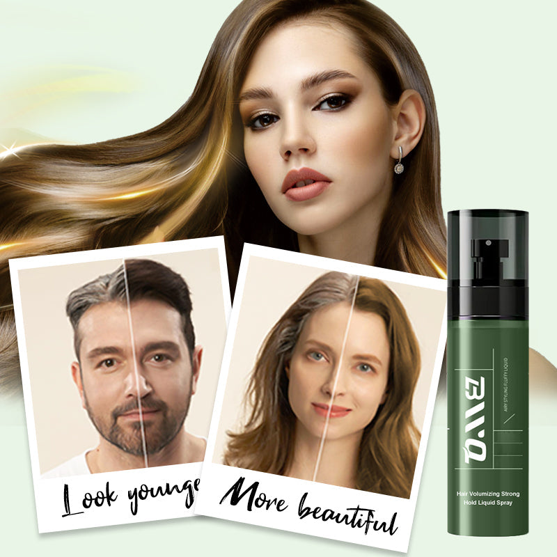 Arenzza Hair Volumizing Strong Hold Liquid Spray bottle, showing the product label and spray nozzle for thick, lasting hairstyle.
