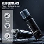 Arenzza electric shaver guard cleaning spray bottle for maintaining and cleaning shaver guards in health and beauty grooming.