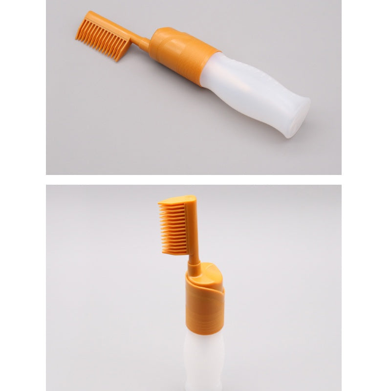 Arenzza hair dye application comb bottle, health and beauty product, with a sleek black comb and dye bottle for hair coloring.